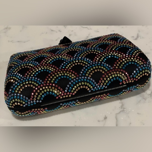 Kurt Geiger London Multi Rainbow Crystal Eagle Clutch Crossbody Bag NWOT